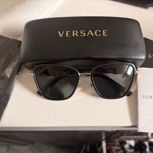 Versace Gold and Black Sunglasses